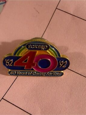 Vintage Eckerd 40th Anniversary Rainbow Enamel Pin - Multicolor